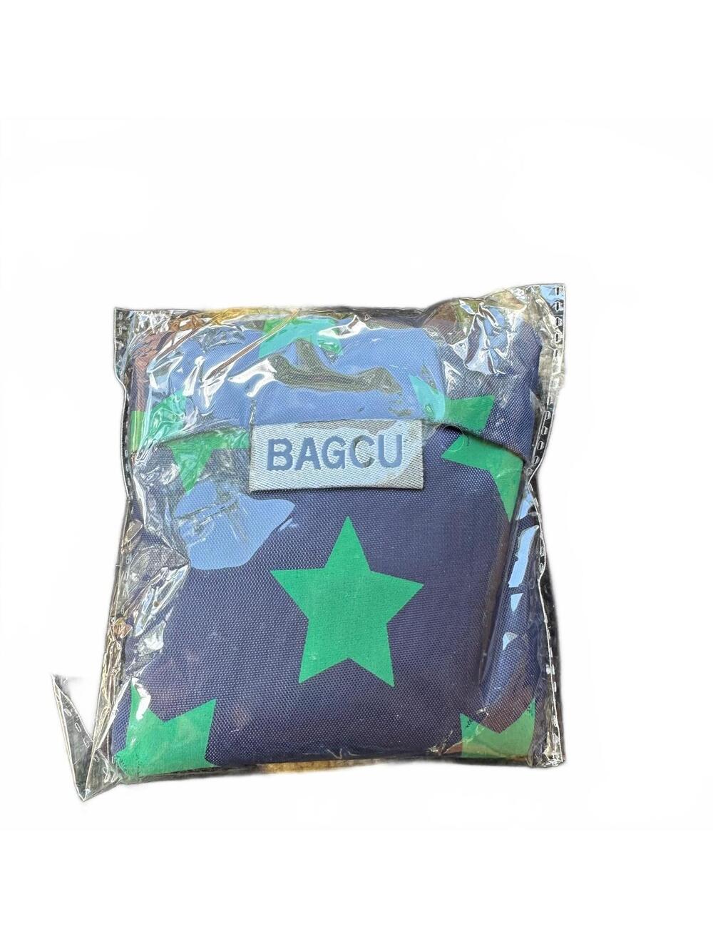 Blue Green Star Foldable Grocery Bag Nylon Recycle Shopping Bag  NWT